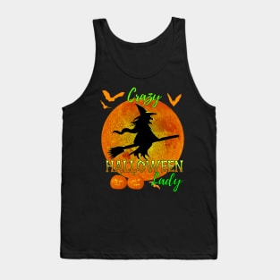 Crazy Halloween Lady Funny Witch Tank Top